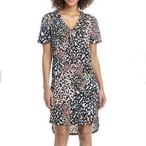 Christian Siriano Short Sleeve Multicolor Animal Print Dress Size M